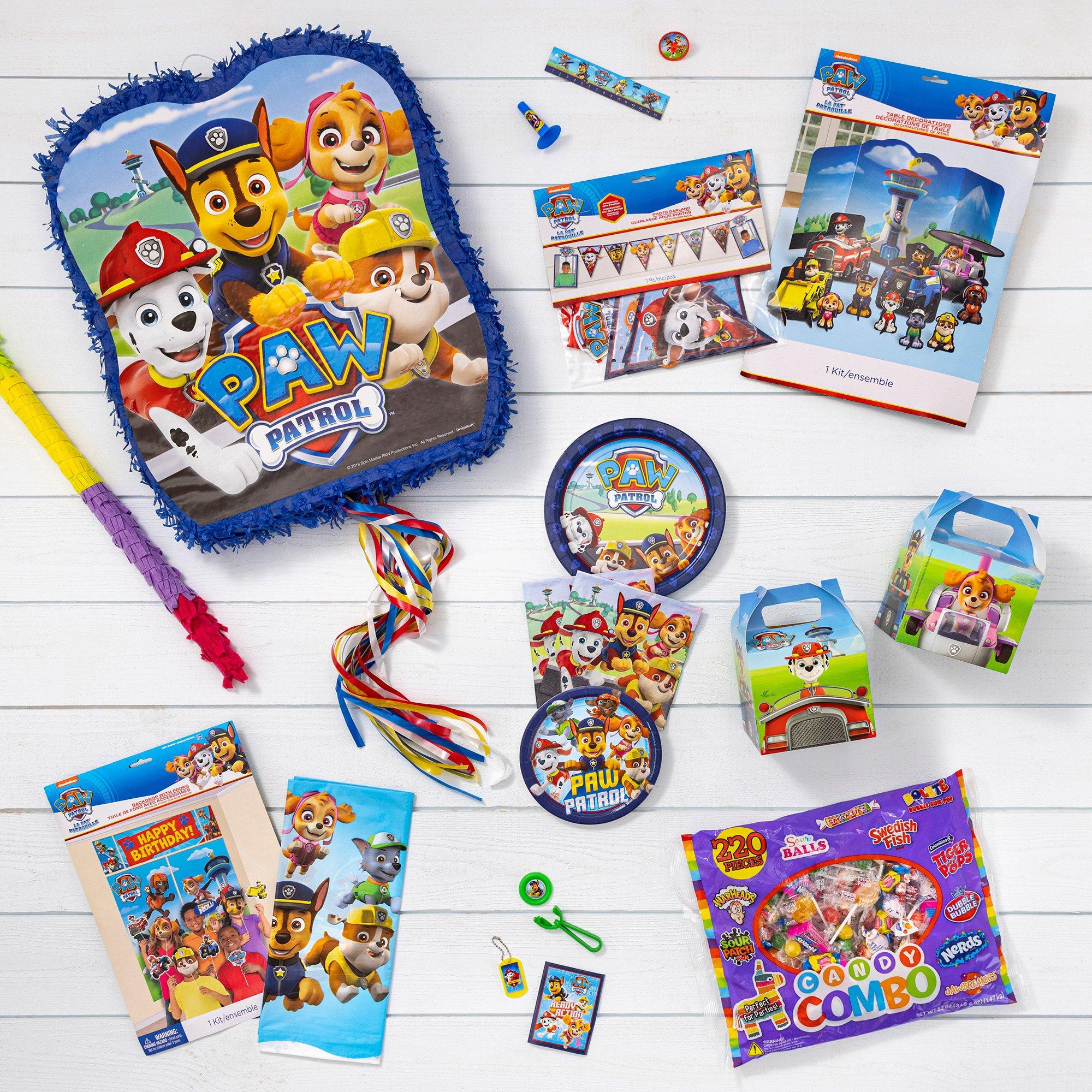 PAW Patrol Birthday Party Supplies Pack for 8 Guests - Kit Includes Plates, Napkins, Table Cover, Banner Decoration, Scene Setter, Centerpiece, Favors with Bags & Pinata